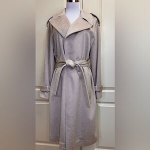 Falconeri 100% Cashmere Trench Coat Beige size Medium Unlined